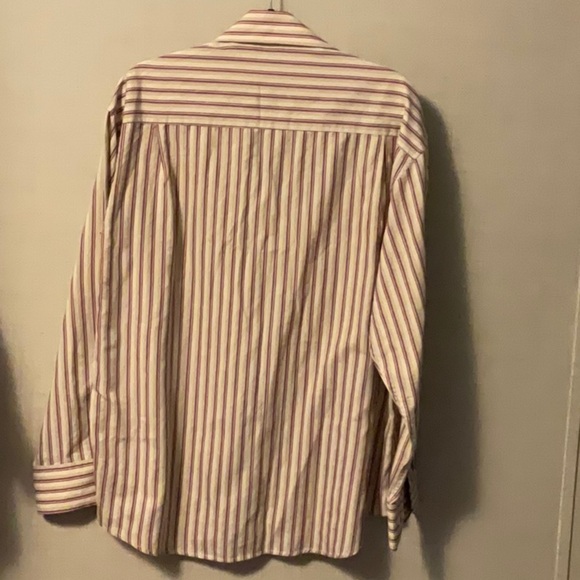 Classic Beige Striped Button-Down Shirt - Picture 3 of 5